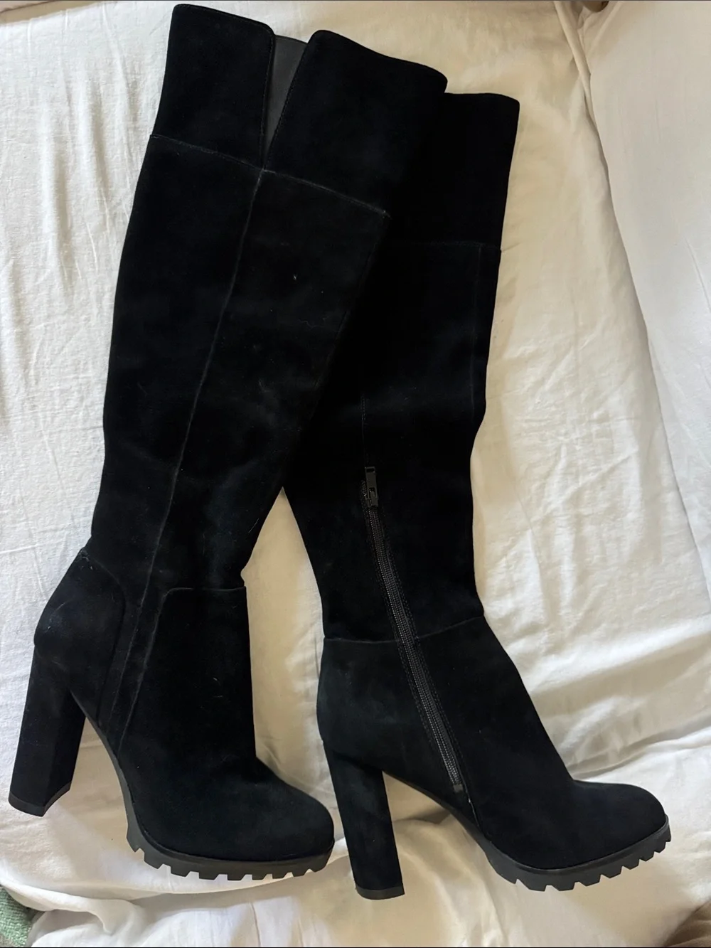 Aldo Black Suede Over-the-Knee Platform Boots